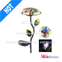 Garden Mushroom Luz de metal y vidrio Luces solares al aire libre